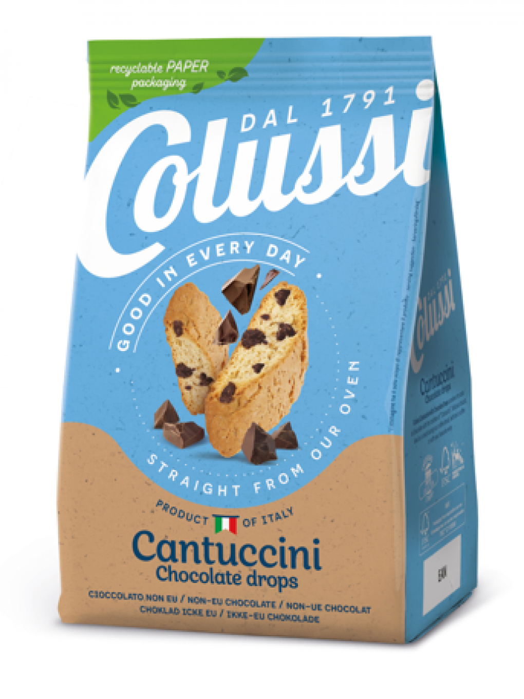 Undeclared Tree Nuts (Almond) – “Colussi Cantuccini Chocolate Drops” Chocolate Chip Cookies